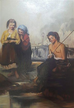 CARLA RUSSO Dolcezza olio su tela cm. 70x50, dichiarazione d’autenticità...