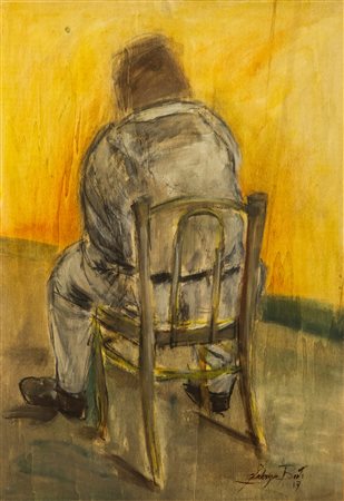 FABRIZIO BERTI Perchè, 2017 tecnica mista su tavola cm. 100x69, firma in...