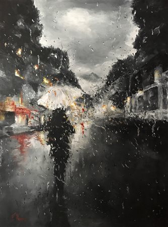 FAUSTO NAZER Il Giorno Perduto, 2017 olio su tela cm. 80x60, firma in basso a...