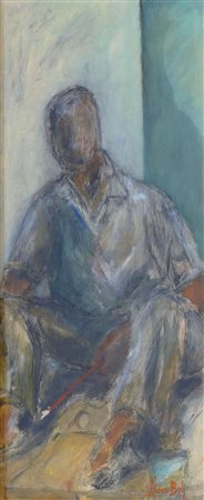 FABRIZIO BERTI Artista, 2014 tecnica mista su tavola cm. 116x48, firma in...