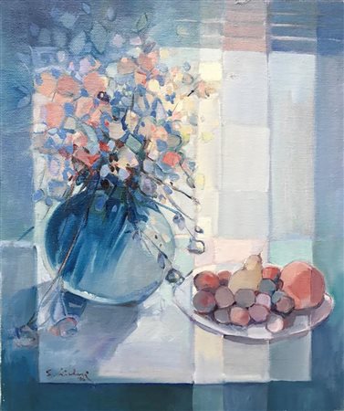 FRANCESCO SICLARI Composizione, 2016 olio su tela cm. 60x50, firma in basso a...