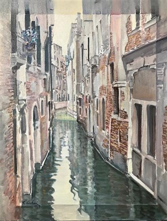 FRANCESCO SICLARI Magica atmosfera Veneziana, 2017 olio su tela cm. 60x50,...