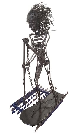 MARURIZIO MARIOLI Vieni acciaio carbonio saldato e legno cm. 150x90,...