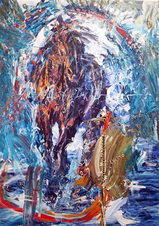 GIUSEPPE DI VITA Si domina la valle, olio su tela cm. 120x80, firma sul retro...