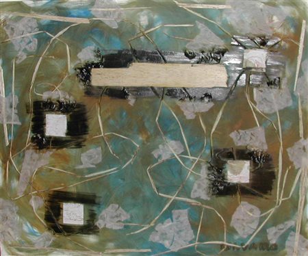 MARIA IRENE VAIRO Frames, 2010 tecnica mista cm. 110x100, firma in basso a...