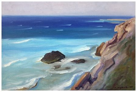 ARMENO MATTIOLI 1920 Senza titolo 1975 Olio su tela 40 x 60. Firma e data in...