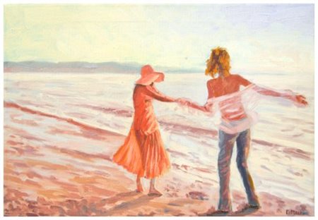 MEUCCI Fantasie giovanili al tramonto marino 2004 Olio su tela 35 x 50. Firma...