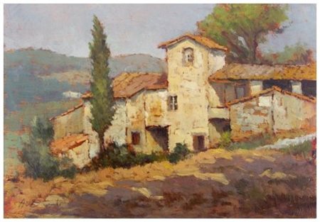 AMLETO DANTI Senza titolo Olio su tavola 15 x 22,5. Firma in b. a s