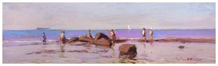 GIORGIO LUXARDO 1931 Scogli d’Ardenza, Livorno Olio su tavola 11,5 x 40....