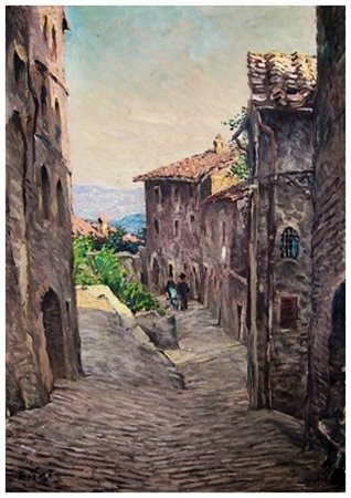 FRANCESCO MARIA PIERI 1941 – 1989 Stradine a S. Gemignano 1967 Olio su tela...