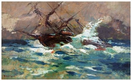 RENATO NATALI 1883 – 1979 Senza titolo anni ‘30 Olio su tavola 39,5 x 65....