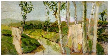 ULVI LIEGI 1858 – 1939 Cascina del Riccio, Firenze 1885 Olio su tavola 9 x...