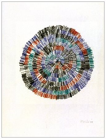 HANS CLAVIN 1946 Senza titolo 1988 Timbri colorati su cartoncino 65 x 50....