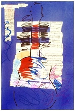 GIUSEPPE CHIARI 1926 – 2007 Song T.m. e collage su cartoncino 100 x 70. Firma...