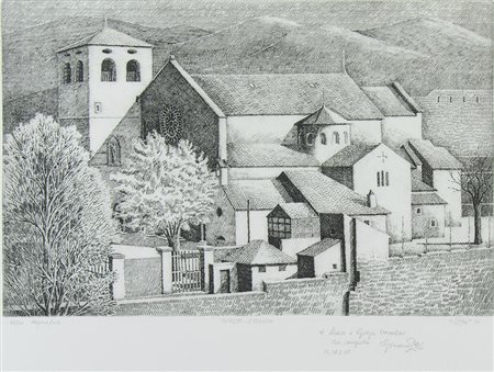 Lotto di 5 litografie incorniciate, misure diverse.