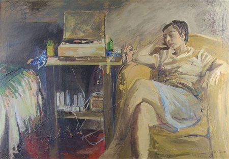 Livio Rosignano Pinguente (Pola) 1924-2015 "La musica che va" cm. 70x100 -...