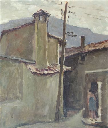 Antonio Coceani Udine 1894-1983 "Vicolo nel borgo" cm. 60x50 - olio su...