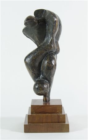 Villi Bossi Muggia 1939 "Amanti" h. tot cm. 52 - scultura in bronzo su base...