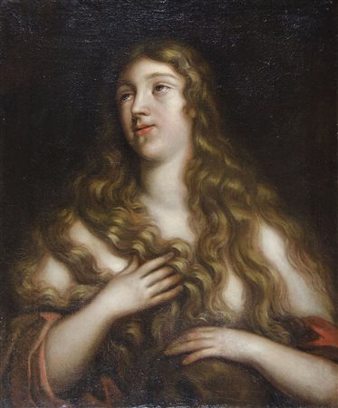 Maestro del XVIII secolo "Maddalena" cm. 77x63 - olio su tela foderata