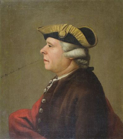 Maestro del XVIII secolo "Nobiluomo" cm. 66x58 - olio su tela foderata