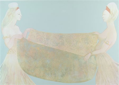 Leonor Fini Buenos Aires 1908-Parigi 1996 "Donne" cm. 53x72 - litografia a...