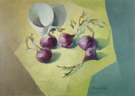 Paolo Frosecchi 1924 "Natura morta con cipolle" cm. 50x70 - olio su tela...