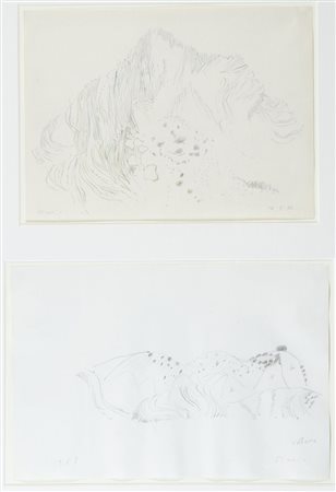 Anton Zoran Music Gorizia 1909-2005 Lotto di 2 disegni a matita cm. 20x28: a)...