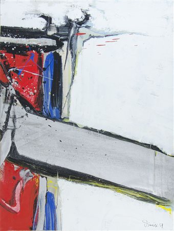 Mario Dionisi L'Aquila 1939 "Composizione" cm. 63x48 - tecnica mista su tela...