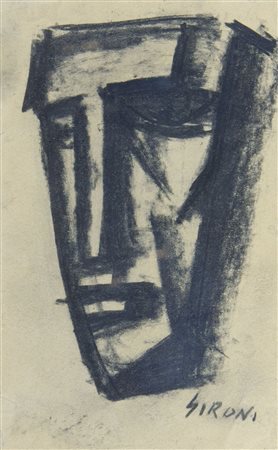 Mario Sironi Sassari 1884-Milano 1961 "Volto" cm. 15x10 - matita su carta...