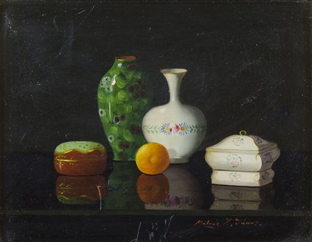 Janos Z. Molnar Cservenka 1880-Godollo 1960 "Piccola natura morta" cm. 21x27...