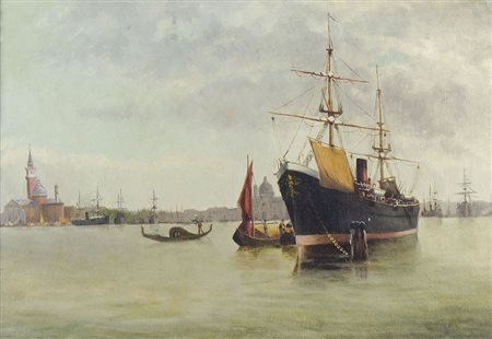 Pittore del '900 "Venezia dal mare" cm. 36x51 - olio su tela