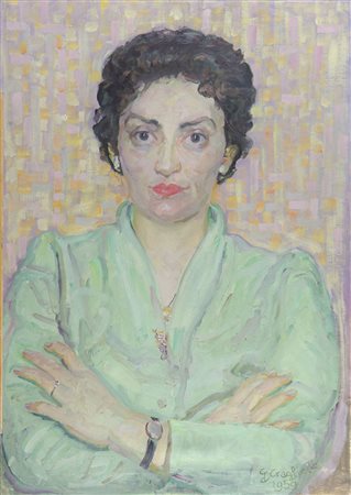 Giovanni Craglietto Verteneglio 1889-Trieste 1975 "Ritratto di donna" cm....