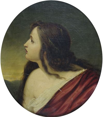 Pittore del XIX secolo "Fanciulla" cm. 40x34 - olio su tela su cartone...