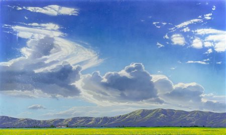 Giampaolo Amstici Trieste 1947 "Grande paesaggio" cm. 85x140 - acrilico su...