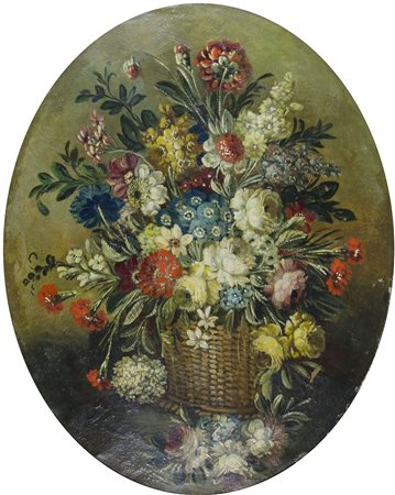 Pittore del XIX secolo "Mazzo di fiori" cm. 78x60 - olio su tela