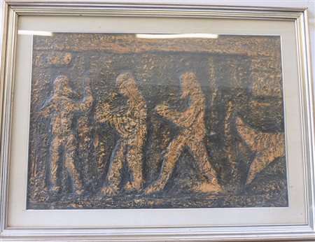 Pascal "I doni" tecnica mista (cm 70x100) al retro dedica, firma, timbri e...