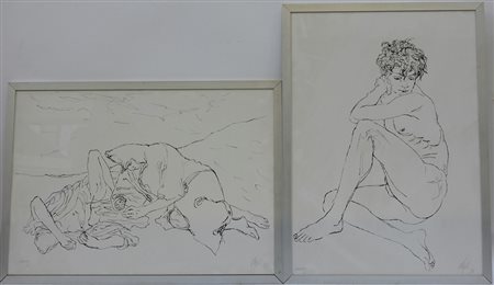 Corrado Cagli (Ancona 1910-Roma 1976)"Senza titolo" due litografie (cm...