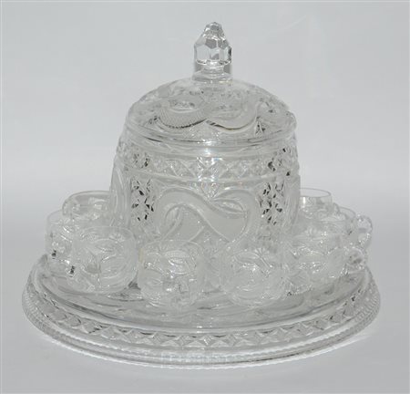 Servizio per sangria o macedonia in cristallo sfaccettato composto da una...