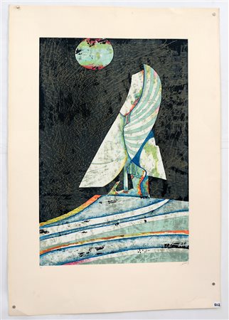 Gianni Dova (Roma 1925-Milano 1991)"Personaggio" 1974, serigrafia (foglio cm....