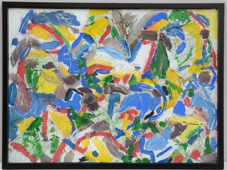 "Senza titolo" 1988, tecnica mista su tela (cm 60x80) firmato M. Lessana e...