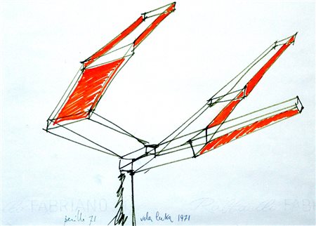 Achille Perilli 1927, Roma (Rm) - [Italia] Vela Luka pennarello su carta...