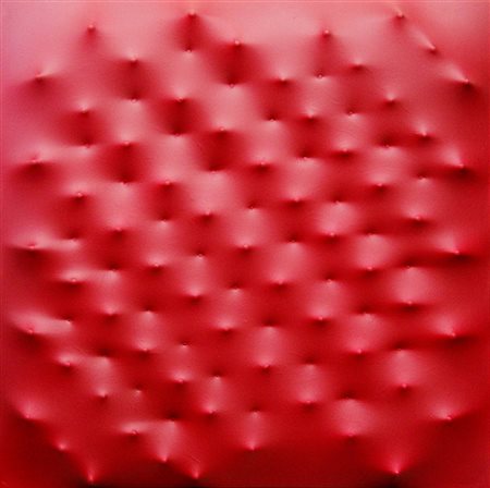 Romano Leli 1957, Aversa (Ce) - [Italia] Rosso tela dipinta estroflessa 75x75...