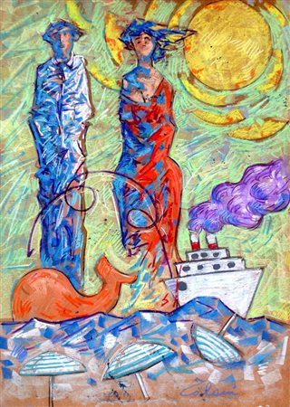 Giampaolo Talani 1955, San Vincenzo (Li) - [Italia] Due anime marine pastelli...