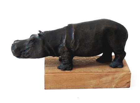 Giovanni Beato 1948, Montelparo (Fm) - [Italia] Ippopotamo scultura in bronzo...