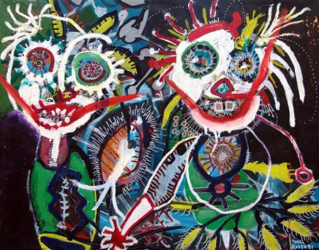 Paul Kostabi 1962, Whittier (California) - [USA] Permanent thriller olio e...