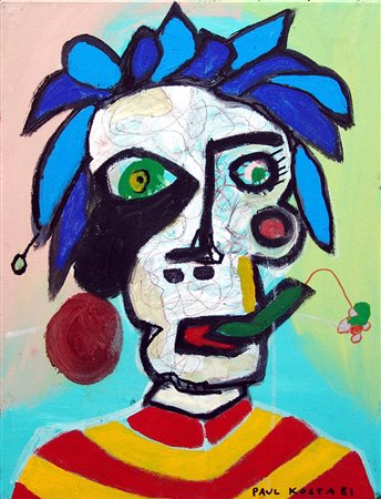 Paul Kostabi 1962, Whittier (California) - [USA] Pocessed by genius olio e...