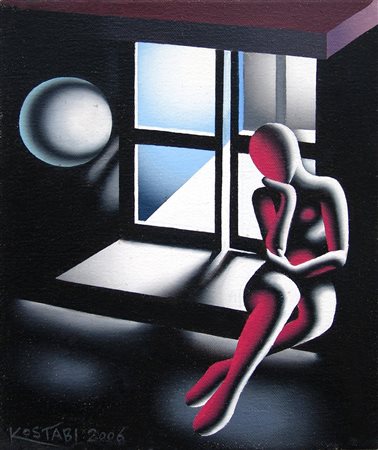 Mark Kostabi 1960, Whittier (California) - [USA] And I wonder olio su tela...