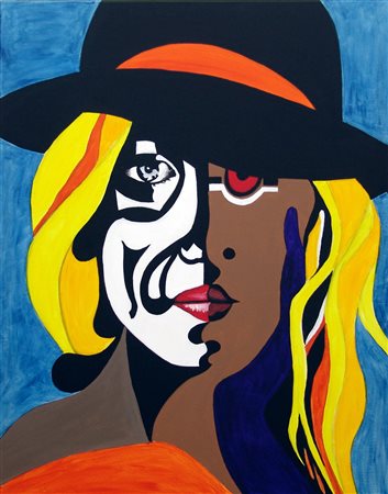 Raphael 1952, Sesto Campano (Is) - [Italia] Donna col cappello acrilico su...