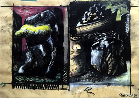 Peter Chevalier 1953, Karlsruhe - [Germania] senza titolo guache e tecnica...