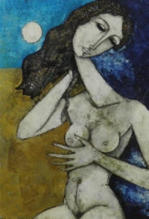 LANDI BRUNO RISVEGLIO, 1995 OLIO SU TELA cm 100 x 70 Firma in basso a destra...